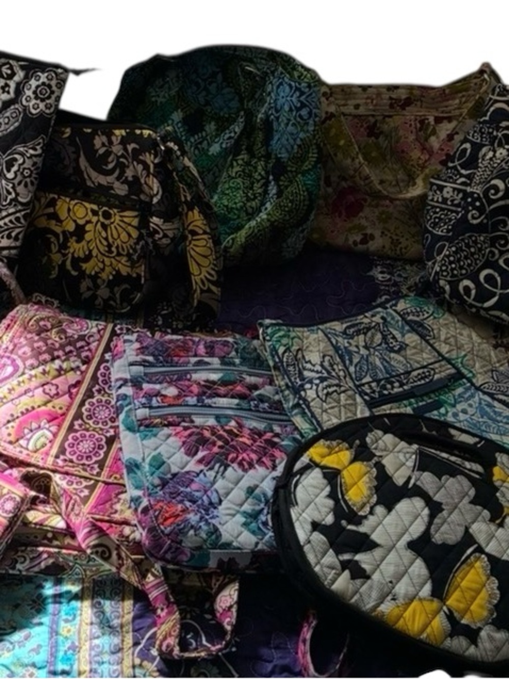 Lot of 23 Vera Bradley Quilted Multi-Color Floral Tote and Accessories.